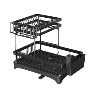 Escurridor de Platos y Tazones de Metal de Doble Nivel, Moderno, para Cocina, con Escurridor de Agua, Organizador para Encimera - Product Image 1