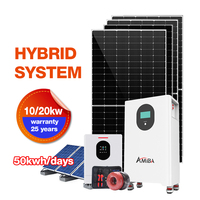 Système solaire hybride pour usage domestique en stock UE, kits complets 10000W, système solaire hybride hors réseau 50 kWh pour toute la maison