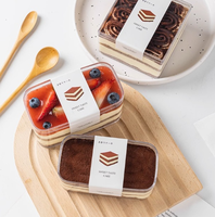 Boîte à Tiramisu WELCOTECH ; Contenant à dessert transparent en PS ; Boîte à gâteau mousse en plastique rigide de 1 mm d'épaisseur pour l'emballage alimentaire, logo personnalisé