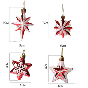 Árbol de Navidad de Estilo Nuevo, Decoración de Estrella Multipunto de Forma Única, Accesorio Decorativo Rojo y Blanco - Product Image 4