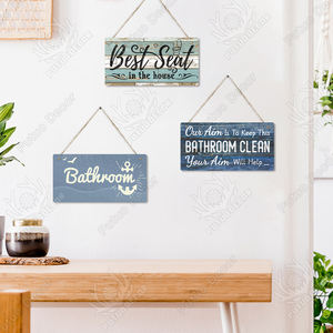 Putuo arredamento lavarsi le mani targa in legno cartello appeso in legno segno per bagno wc decorazione lavanderia - Product Image 6