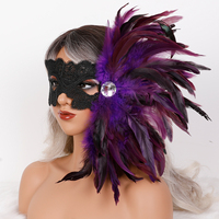 Masque vénitien à plumes unisexe pour adultes, élégant, pour Halloween, couples, costume de Mardi Gras pour bal, en stock