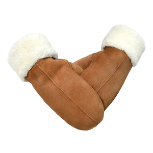 Toptan moda kış kalın koyun deri eldiven gerçek deri özel kadınlar sıcak eldivenler - Product Image 5