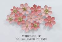 Décoration murale en métal, fleurs, vente en gros, accent décoratif pour la maison, 92,71*5,72*52,71CM, gris doré, décoration murale en métal pour la maison, luxe