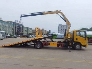 Camion de dépannage robuste avec grue de récupération, plateau de remorquage, treuil de 5 tonnes, bras de support arrière de 6 tonnes, grue montée sur camion - Product Image 3