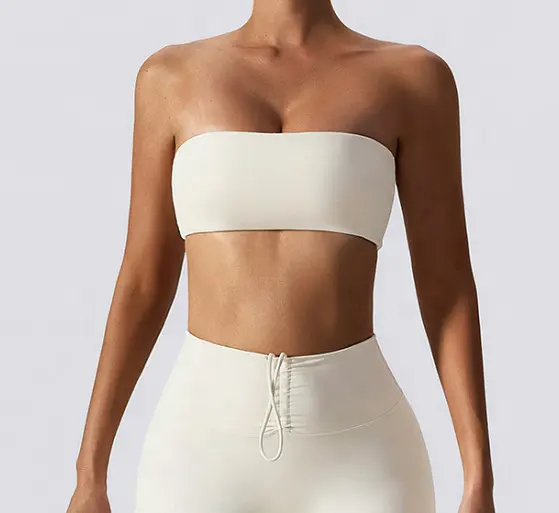 2023 Hot Bán Cổ Phiếu Của Phụ Nữ Strapless Đường May Áo Ngực Bandeau Áo Ngực Yoga Mặc Tập Thể Dục Phòng Tập Thể Dục Sexy Thể Thao Tops