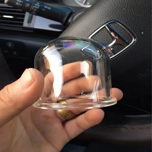 Cloche en verre borosilicate soufflé à la main, transparente, anti-poussière, avec base en bois, pour terrarium - Vente en gros - Product Image 4