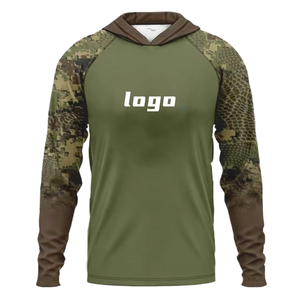 Camisa de manga larga con protección solar UPF 50+ para hombre, ligera, para pesca y actividades al aire libre, con máscara facial y diseño con orificios para los pulgares - Product Image 1