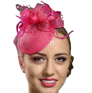 Premium Fascinators Elegante Flor Pena Chapéu Do Casamento Moda Headband Tea Party Hairband para Senhoras