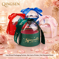 Boîte Cadeau Luxe Ronde Personnalisée en PVC Transparent avec Dôme Estampé à Chaud pour Fleurs Romantiques – Idéale Mariage et Saint-Valentin