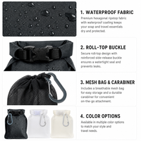 Sac à savon léger et imperméable, porte-savon de voyage à séchage rapide, en maille de nylon, trousse de toilette portable pour le camping et la randonnée, modèle C-24