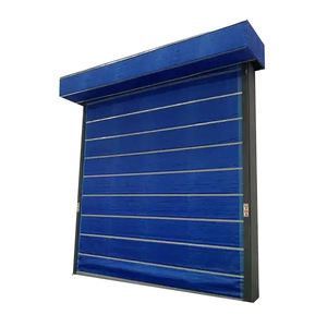 Puertas de garaje enrollables de plástico de tela Ventanas visibles Prevención de incendios Puerta de persiana enrollable de tela compuesta inorgánica <span class=keywords><strong>para</strong></span> fábrica - Product Image 1