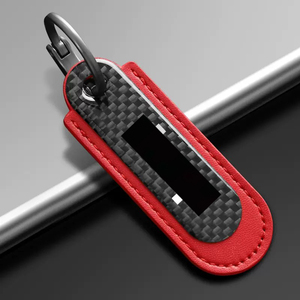 Groothandel Custom Gepersonaliseerde Koolstofvezel Zwart Lederen Auto Sleutelhanger - Product Image 2