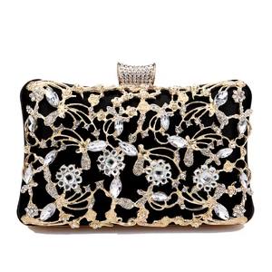 New Arrival Women Day Clutch Hollow Out Style Diamonds Party Evening Bags Pink Mixed Color <strong>Wedding</strong> Bridal Handbags With Chain - Product Image 3
