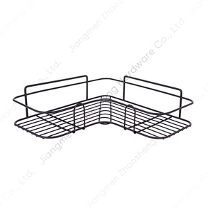 Étagère d'angle murale noire en métal pour gel douche, organiseur de rangement pour toilettes, évier de cuisine, 1 niveau, durable, personnalisable - Product Image 4