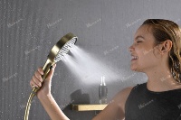 Ensemble de douche de luxe en or brossé à 6 fonctions, corps en laiton, système de douche encastré certifié CE, ensemble de douche de pluie encastré au plafond