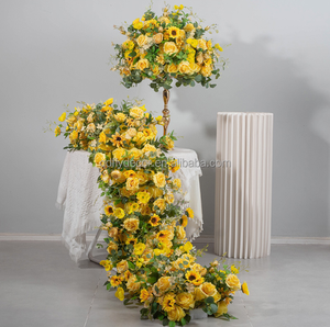 Bola de Flores Artificiales de Seda Rosa para Decoración de Bodas, Centro de Mesa con Rosas Blancas y Rosas Rosadas - Product Image 6