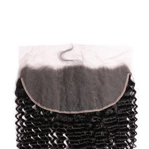 Trinh Nữ Lớp Biểu Bì Phù Hợp Phía Trước Đóng Cửa Giá Rẻ Brazil Tóc Kinky Xoăn Tóc Thụy Sĩ Ren Phía Trước HD Ren Phía Trước Đóng Cửa - Product Image 5