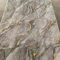 Panneaux muraux en PVC pour revêtement commercial : 1220x2600mm 2mm, Pierre microcristalline, Film feuille d'or, Sans colle