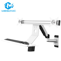 Meisonic GA199KBL-HSP1-600 Bras de moniteur d'ordinateur industriel pliable en alliage d'aluminium blanc, support cantilever avec inclinaison intégrée à 90°
