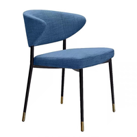 Chaise de loisirs en tissu de luxe léger, chaise de salle à manger moderne, style minimaliste en fer forgé, mobilier de maison de style italien