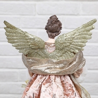 Ornement d'ange de Noël 2026 de 40 cm, paillettes roses, décoration de sommet d'arbre de Noël, décoration pour la maison et les fêtes
