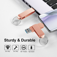 Unidad Flash USB 3,0 giratoria 2 en 1 de alta velocidad 2,0 OTG tipo C Metal Pen Drive Pendrive con memoria Flash conveniente para uso diario