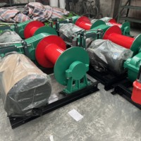 Treuil à embrayage manuel avec alimentation électrique ou diesel, capacité 1-2 tonnes, pour bateaux et grues de construction, câble en acier durable