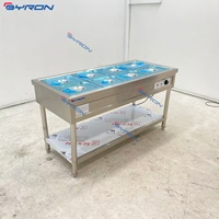 Bain-marie électrique autoportant en acier inoxydable à 8 bacs pour buffet