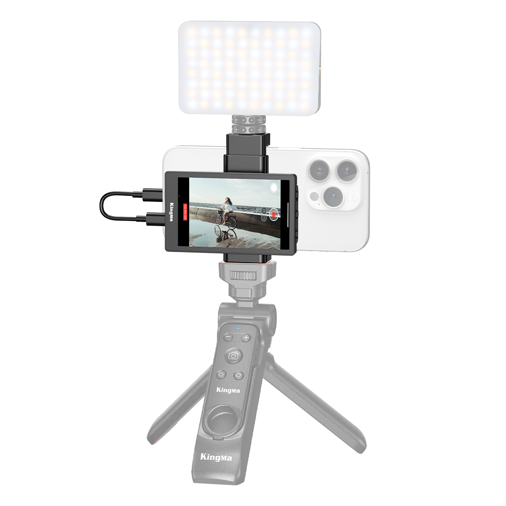 KingMa スマホ/Vlog用外部増設モニター VL-PH01 Max King Ma 対応iPhone Vlogモニター外部スクリーン、スマホの背面