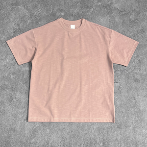 T-shirt da uomo Yingling personalizzata a maniche corte in cotone slub colorato, fresca e confortevole, pesante, per l'ingrosso - Product Image 4