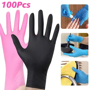 100Pcs Disposable Nitrile Gloves Latex Free for Nail Manicure Hairdressing Tattoo Preparation Nail Salon Cleaning <b>Tools</b> - Product Image 1