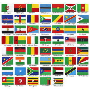 Parches Termoadhesivos de Banderas Africanas Personalizados al por Mayor de Fábrica, Bordados de Banderas Nacionales <span class=keywords><strong>y</strong></span> de Países del Mundo Pequeños para Chaquetas - Product Image 2