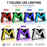 Écran LED pour cabine de DJ, table miroir infini en forme de M, bureau de DJ lumineux avec roulettes pour boîte de nuit, bar, scène, événement