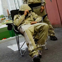 Ensemble de survêtement personnalisé, veste en nylon légère à fermeture éclair et pantalon de survêtement imperméable en nylon réfléchissant, coupe-vent