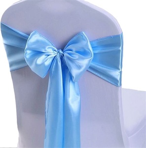 Satin Doré Large Orange Elastique Fleur de Lavande Spandex Violet Drapé Chaise Cravate Bow Bands Ceintures pour Événements de Mariage Décoratif - Product Image 5