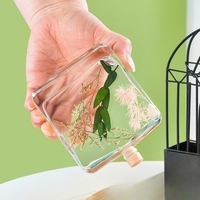 Conception unique personnalisée 120ml bouteille de diffusion de flûte à roseau carrée transparente en verre avec bouchon boîte ceinture