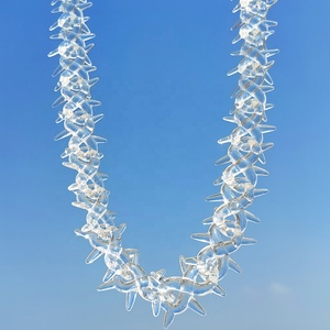 Collana Hip Hop 2024 di Tendenza, Gioielli da Uomo Punk Cool, Catena con Spine, Creativa con Maglie Infinite in Acrilico Trasparente, per Uomini e Donne - Product Image 1