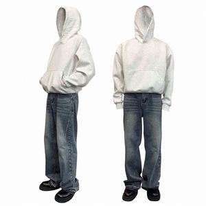 H5455 Proveedor de Ropa al por Mayor, Sudaderas Personalizadas de Color Sólido, 360 Gsm, Mezcla de Algodón, Corte Holgado, para Hombre - Product Image 4