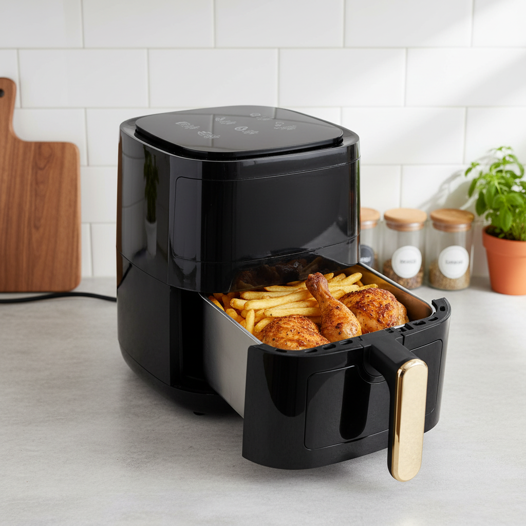 New Stainless Steel Inner Basket 5L Air Fryer Easy Clean Digital Touch Control Energy Saving High Quality Smart Electric Kitchen