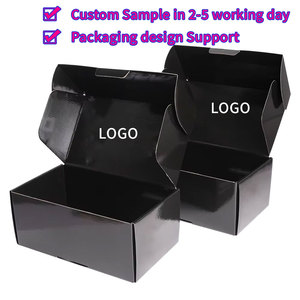 Caja de Envío Corrugada de Lujo, Cajas de Embalaje de Papel Negro Personalizadas con Logotipo, Caja de Cartón para Envíos - Product Image 2