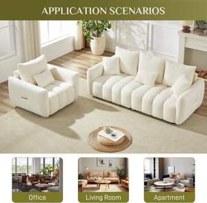 Divano da divano singolo moderno con seduta profonda, comodo, poltrona con cuscino di grandi dimensioni - Product Image 5