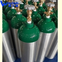 Bouteille de gaz médical 5L haute pression oxygène/CO2 en aluminium pour hôpital
