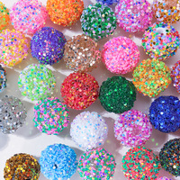 Perles fantaisie de luxe 16 mm, irisées, colorées, à paillettes, pour stylos à perles, chaînes de téléphone, porte-clés, en vrac