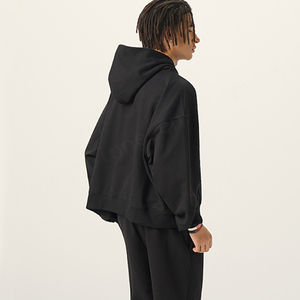 Men's Cotton French Terry Boxy Fit Pullover <b>Hoodie</b> Custom Logo Drop Shoulder Design Dtg Print Streetwear Style Solid Bulk Hooded - Product Image 3