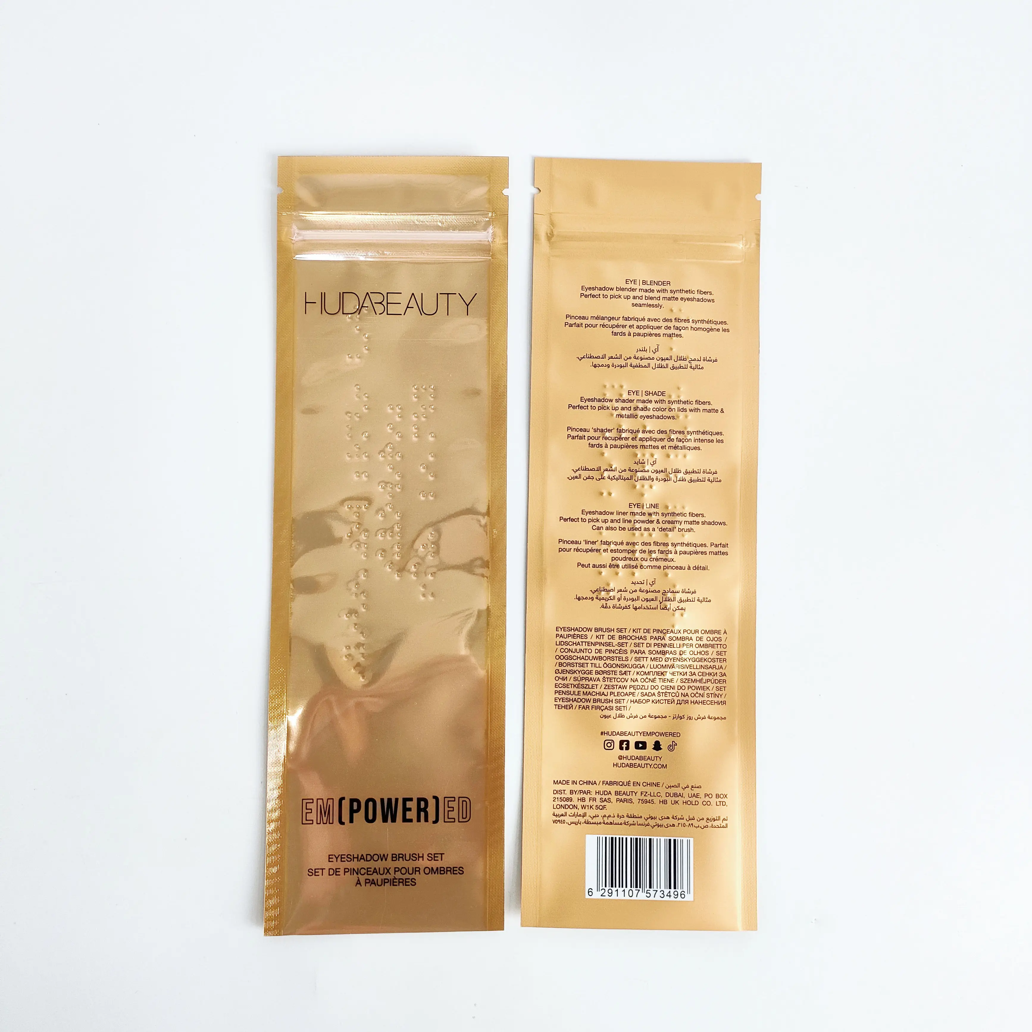 Tas Makeup Kustom Paket Kecantikan Tas Foil Plastik Bening Kemasan Kosmetik Takik Sobek dengan Jendela untuk Kuas