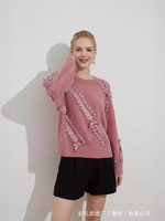 Pull long tricoté à la machine en polyamide et acrylique anti-boulochage, style vintage coréen haut de gamme, imitation fourrure de sable, pour femme, style décontracté
