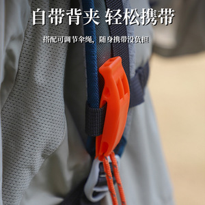Silbato de doble frecuencia para exteriores, naranja, ABS, resistente al agua, con cordón para equipo de supervivencia de emergencia - Product Image 4