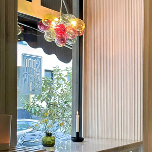 <span class=keywords><strong>Lampadario</strong></span> Moderno a LED con Bolle di Vetro Colorato, Lampada a Sospensione a 5 Luci a <span class=keywords><strong>Palloncino</strong></span> per Bambini - Product Image 3