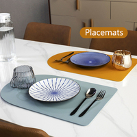 Napperons ensemble de sous-verres en cuir rond pour tapis de table résistant à la chaleur napperons lavables antidérapants en similicuir